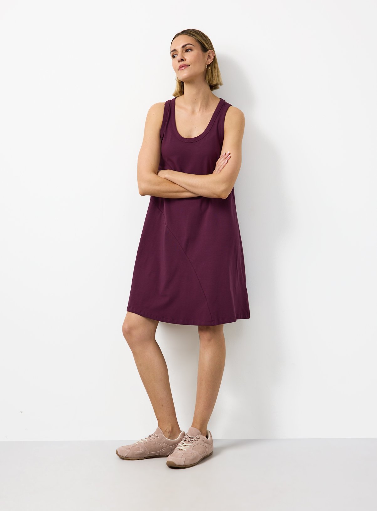 Purple Jersey Mini Panel Dress 8 - Image 2 thumbnail